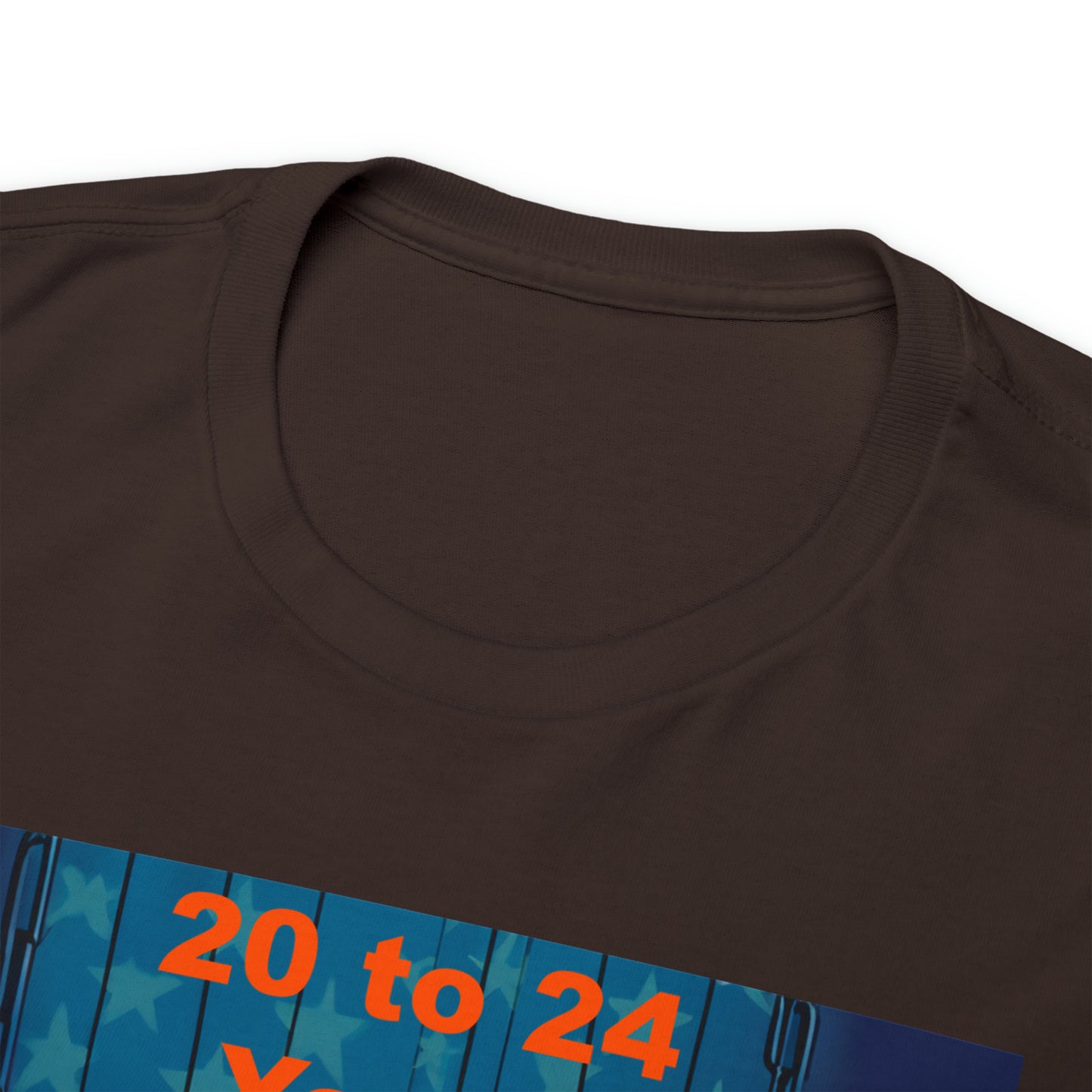 20 to 24 Years - Organge Man on a Bench - Unisex Heavy Cotton Tee