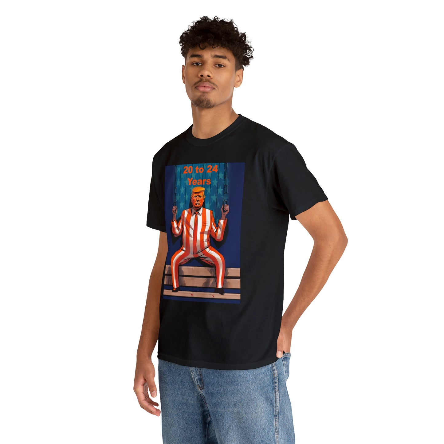 20 to 24 Years - Organge Man on a Bench - Unisex Heavy Cotton Tee