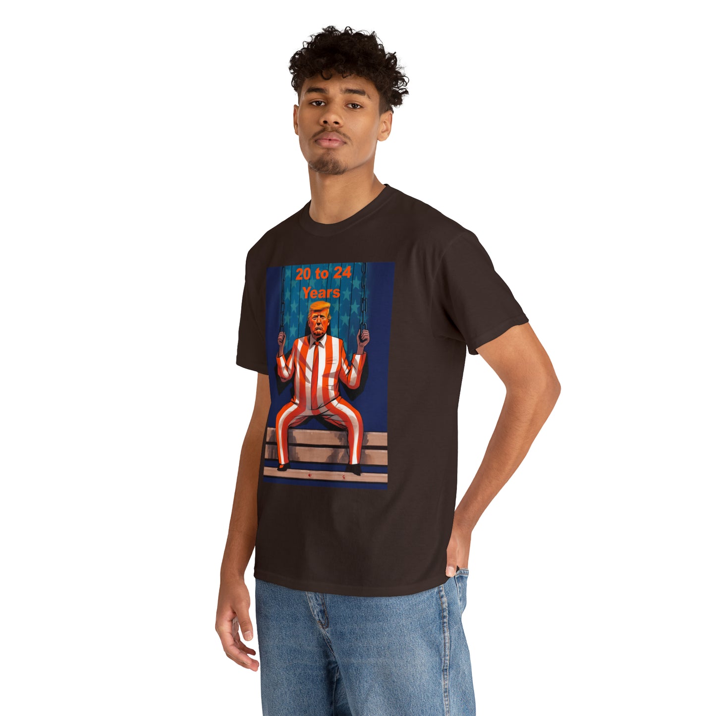 20 to 24 Years - Organge Man on a Bench - Unisex Heavy Cotton Tee