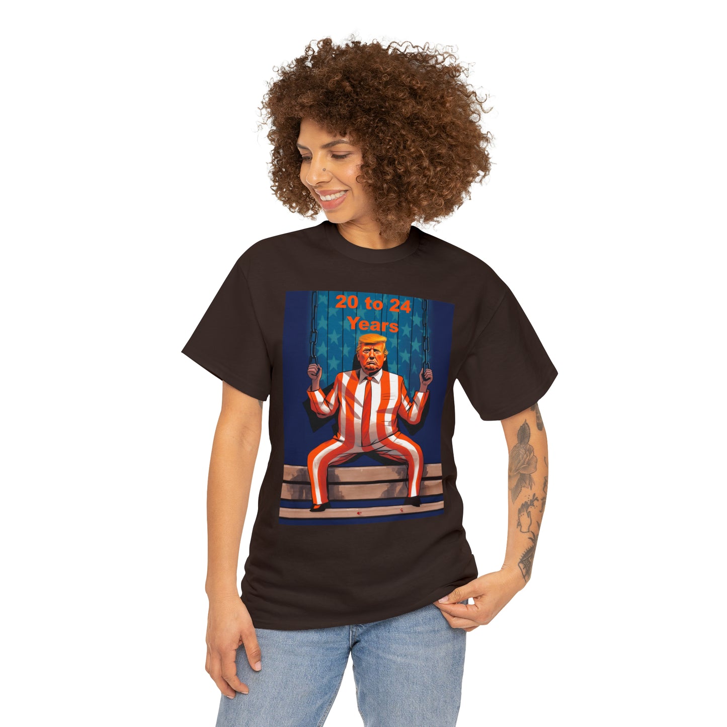 20 to 24 Years - Organge Man on a Bench - Unisex Heavy Cotton Tee