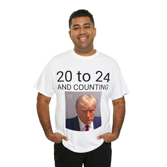 20 to 24 and Counting with Mug shot- Unisex Heavy Cotton Tee