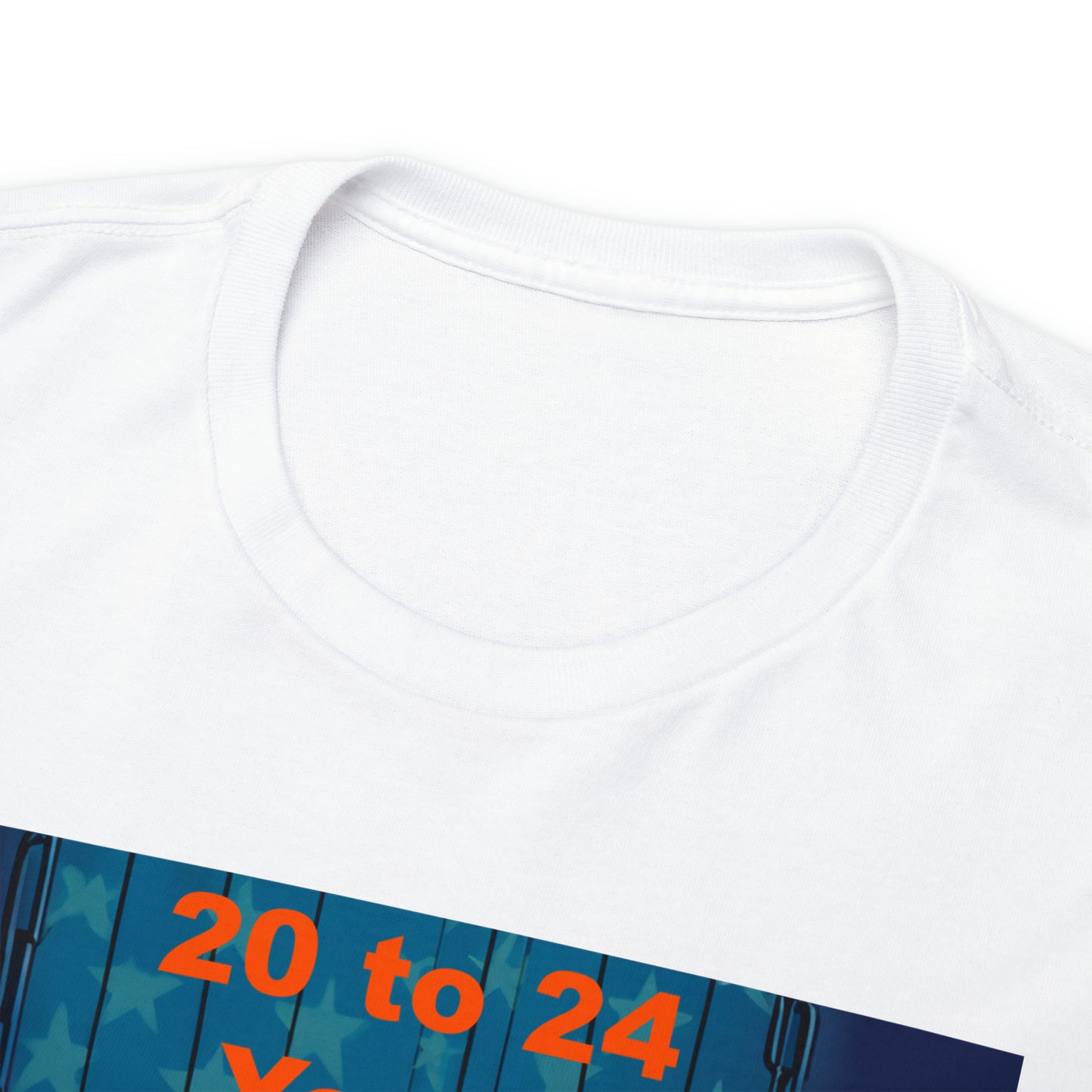 20 to 24 Years - Organge Man on a Bench - Unisex Heavy Cotton Tee